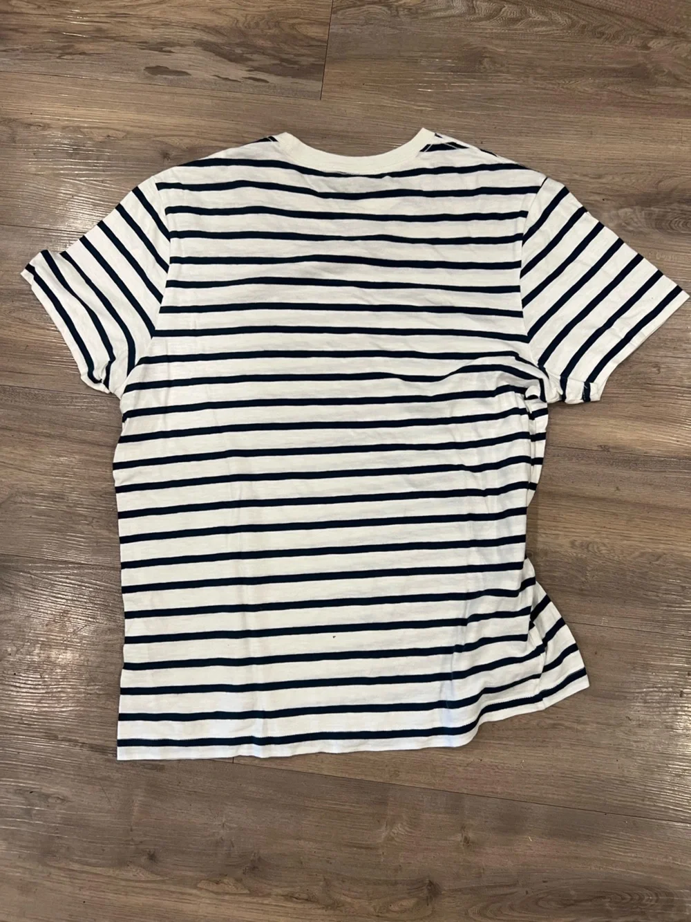 J. Crew Men's Navy & White Striped Short Sleeve Tee. Medium